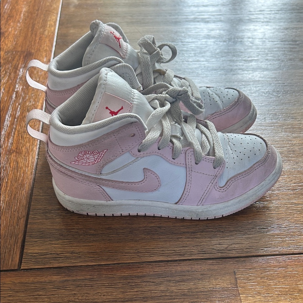 Jordan mid Kids Pink and White Sneakers size 13 toddler